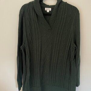 Market & Spruce hooded cabled sweater